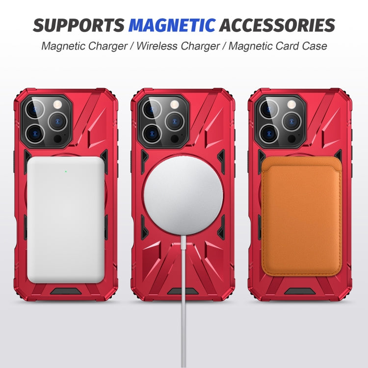 For iPhone 16 Pro MagSafe Magnetic Shockproof Phone Case with Ring Holder(Red) - iPhone 16 Pro Cases by PMC Jewellery | Online Shopping South Africa | PMC Jewellery | Buy Now Pay Later Mobicred