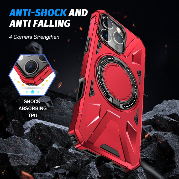 For iPhone 16 Pro MagSafe Magnetic Shockproof Phone Case with Ring Holder(Red) - iPhone 16 Pro Cases by PMC Jewellery | Online Shopping South Africa | PMC Jewellery | Buy Now Pay Later Mobicred