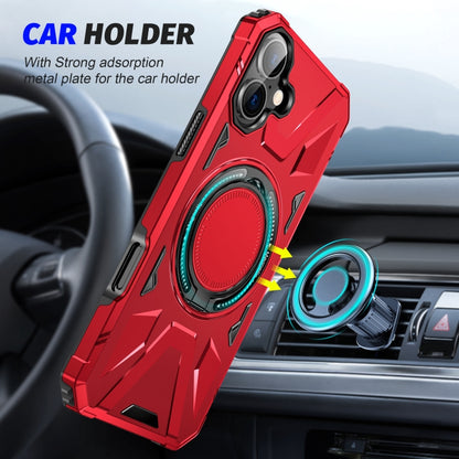 For iPhone 16 Plus MagSafe Magnetic Shockproof Phone Case with Ring Holder(Red) - iPhone 16 Plus Cases by PMC Jewellery | Online Shopping South Africa | PMC Jewellery | Buy Now Pay Later Mobicred