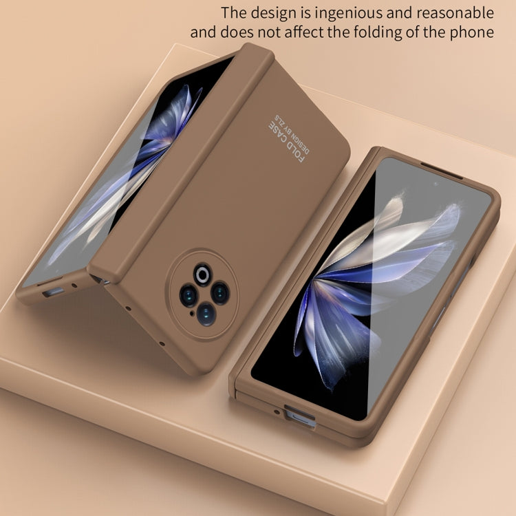 For vivo X Fold2 Extraordinary Series Hinged Folding Full Phone Case(Coffee) - vivo Cases by PMC Jewellery | Online Shopping South Africa | PMC Jewellery | Buy Now Pay Later Mobicred