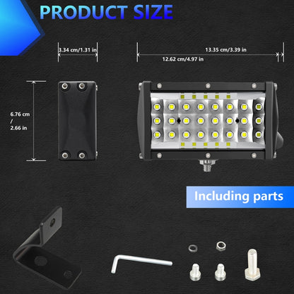 E9 17W 1 Pair 5 inch IP67 Waterproof Ultra-thin 5-Row Work Lights(White Light) - Work Lights by PMC Jewellery | Online Shopping South Africa | PMC Jewellery | Buy Now Pay Later Mobicred