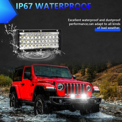 E9 25W 1 Pair 7 inch IP67 Waterproof Ultra-thin 5-Row Work Lights(White Light) - Work Lights by PMC Jewellery | Online Shopping South Africa | PMC Jewellery | Buy Now Pay Later Mobicred