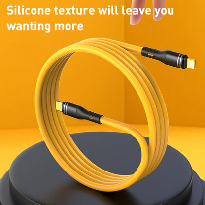 USB to 8 Pin Liquid Silicone Charging Data Cable, Length: 1.2m(Yellow) - Normal Style Cable by PMC Jewellery | Online Shopping South Africa | PMC Jewellery | Buy Now Pay Later Mobicred