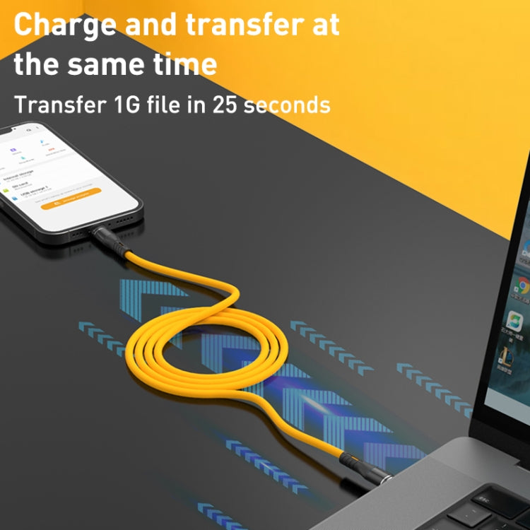 USB to 8 Pin Liquid Silicone Charging Data Cable, Length: 1.2m(Yellow) - Normal Style Cable by PMC Jewellery | Online Shopping South Africa | PMC Jewellery | Buy Now Pay Later Mobicred