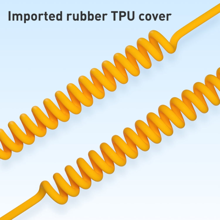 XJ-U101 USB to 8 Pin Spring Charging Data Cable, Length: 1.5m(Yellow) - Normal Style Cable by PMC Jewellery | Online Shopping South Africa | PMC Jewellery | Buy Now Pay Later Mobicred