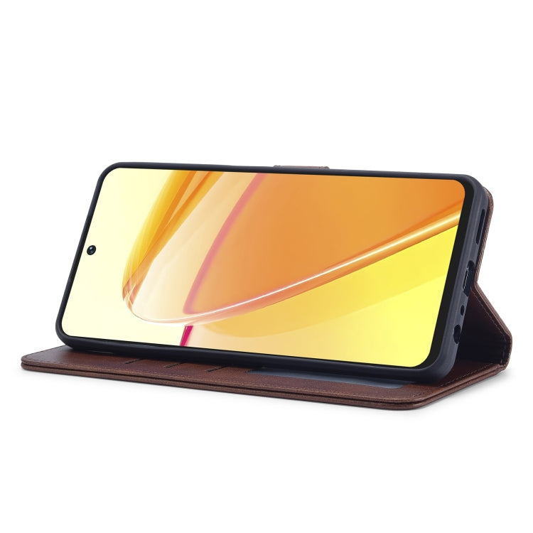 For Realme C55 LC.IMEEKE Calf Texture Horizontal Flip Leather Case(Brown) - Realme Cases by LC.IMEEKE | Online Shopping South Africa | PMC Jewellery | Buy Now Pay Later Mobicred