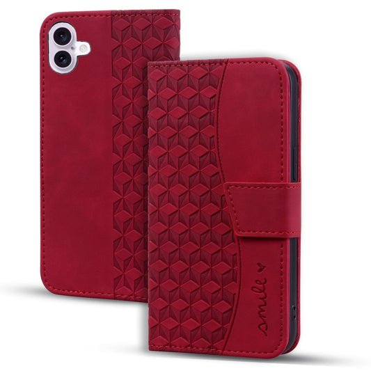 For iPhone 16 Business Diamond Buckle Leather Phone Case with Lanyard(Wine Red) - iPhone 16 Cases by PMC Jewellery | Online Shopping South Africa | PMC Jewellery | Buy Now Pay Later Mobicred