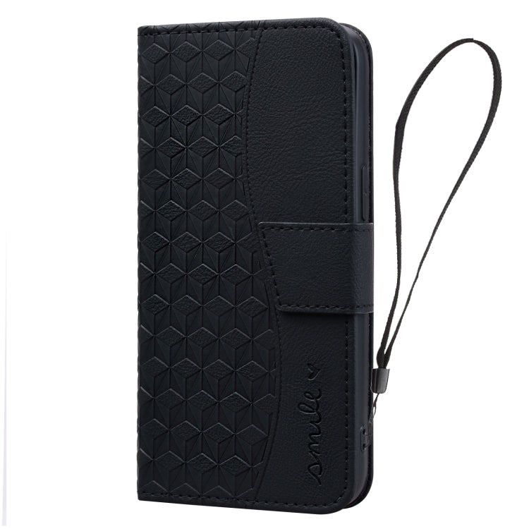 For iPhone 16 Pro Business Diamond Buckle Leather Phone Case with Lanyard(Black) - iPhone 16 Pro Cases by PMC Jewellery | Online Shopping South Africa | PMC Jewellery | Buy Now Pay Later Mobicred