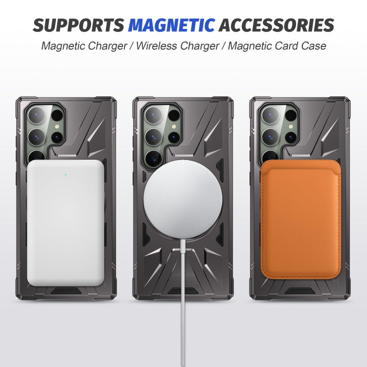 For Samsung Galaxy S23 Ultra 5G MagSafe Magnetic Shockproof Phone Case with Ring Holder(Dark Grey) - Galaxy S23 Ultra 5G Cases by PMC Jewellery | Online Shopping South Africa | PMC Jewellery