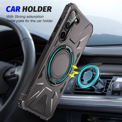 For Samsung Galaxy S24 5G MagSafe Magnetic Shockproof Phone Case with Ring Holder(Dark Grey) - Galaxy S24 5G Cases by PMC Jewellery | Online Shopping South Africa | PMC Jewellery