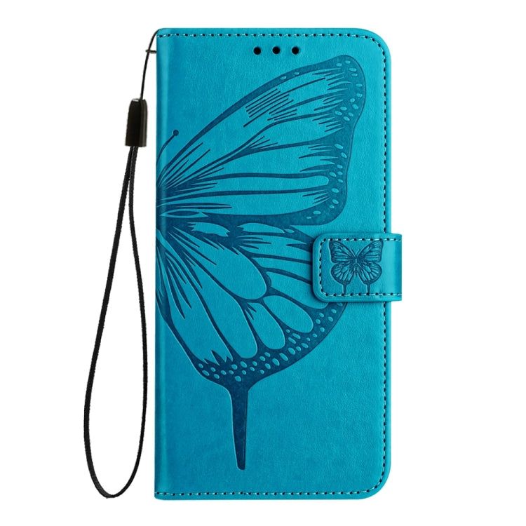 For Honor Magic6 Pro 5G Global Embossed Butterfly Leather Phone Case(Blue) - Honor Cases by PMC Jewellery | Online Shopping South Africa | PMC Jewellery | Buy Now Pay Later Mobicred