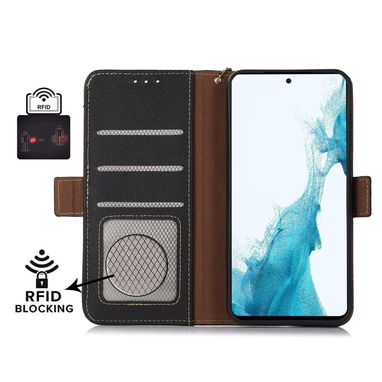 For Google Pixel 9 Pro Side-Magnetic TJ Genuine Leather RFID Phone Case(Black) - Google Cases by PMC Jewellery | Online Shopping South Africa | PMC Jewellery | Buy Now Pay Later Mobicred