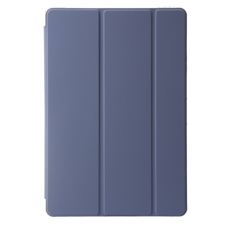 For Samsung Galaxy Tab S9 3-Fold Clear Acrylic Leather Tablet Case(Lavender) - Galaxy Tab S9 Cases by PMC Jewellery | Online Shopping South Africa | PMC Jewellery | Buy Now Pay Later Mobicred