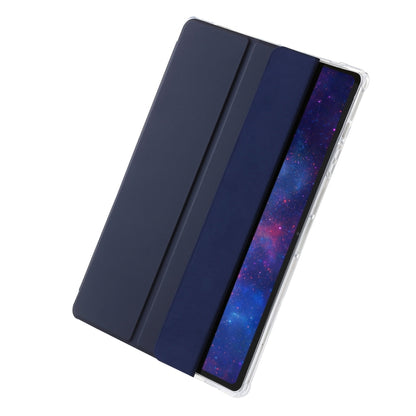 For Samsung Galaxy Tab S10 Ultra 3-Fold Clear Acrylic Leather Tablet Case(Dark Blue) - Tab S10 Ultra Cases by PMC Jewellery | Online Shopping South Africa | PMC Jewellery | Buy Now Pay Later Mobicred