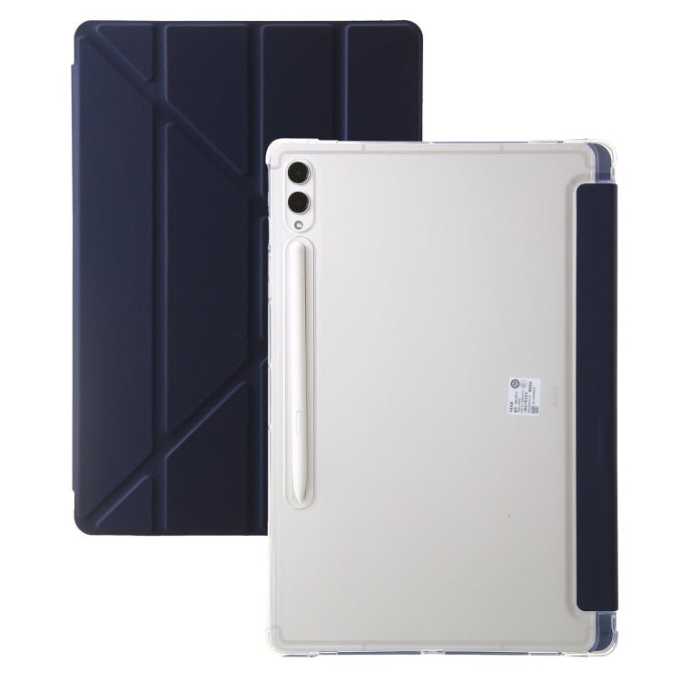 For Samsung Galaxy Tab S9 Clear Acrylic Deformation Leather Tablet Case(Dark Blue) - Galaxy Tab S9 Cases by PMC Jewellery | Online Shopping South Africa | PMC Jewellery | Buy Now Pay Later Mobicred