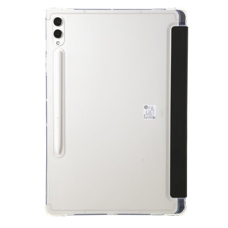 For Samsung Galaxy Tab S9 Clear Acrylic Deformation Leather Tablet Case(Black) - Galaxy Tab S9 Cases by PMC Jewellery | Online Shopping South Africa | PMC Jewellery | Buy Now Pay Later Mobicred