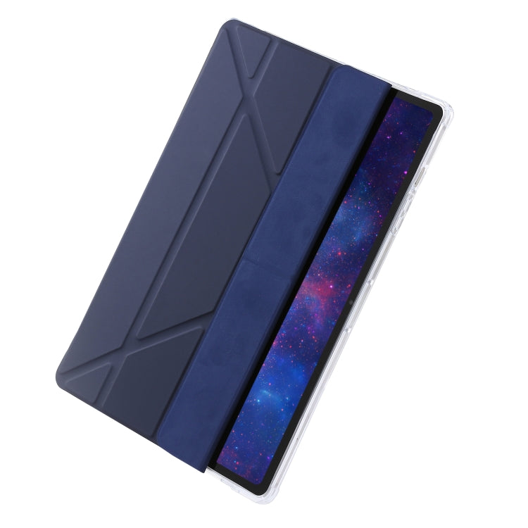 For Samsung Galaxy Tab S9 FE Clear Acrylic Deformation Leather Tablet Case(Dark Blue) - Galaxy Tab S9 FE by PMC Jewellery | Online Shopping South Africa | PMC Jewellery