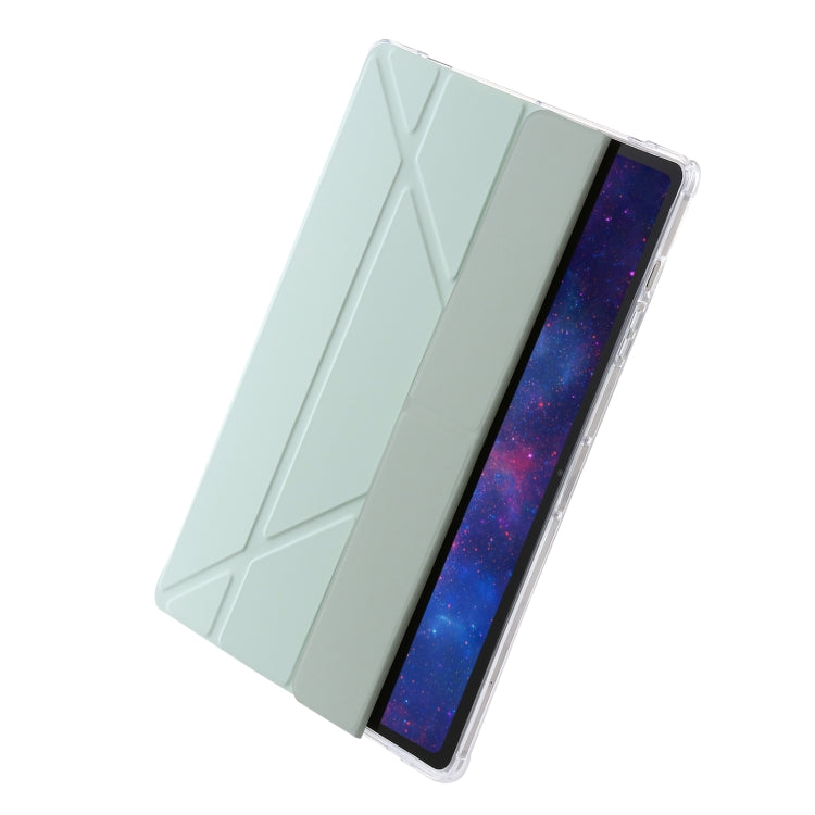 For Samsung Galaxy Tab S9 FE+ Clear Acrylic Deformation Leather Tablet Case(Green) - Galaxy Tab S9 FE+ by PMC Jewellery | Online Shopping South Africa | PMC Jewellery