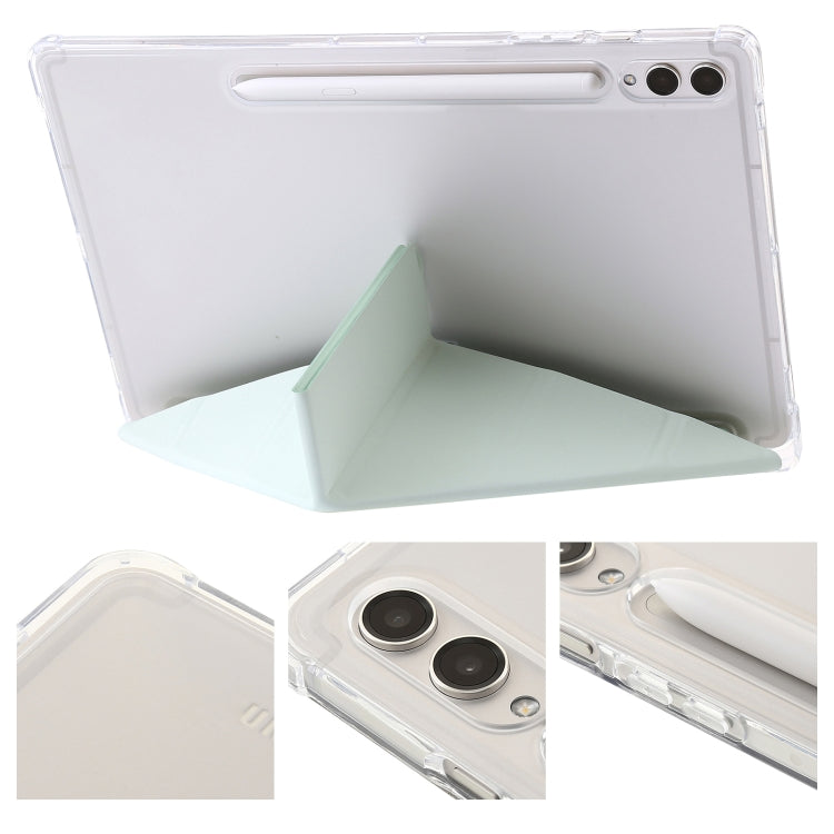 For Samsung Galaxy Tab S9 FE+ Clear Acrylic Deformation Leather Tablet Case(Green) - Galaxy Tab S9 FE+ by PMC Jewellery | Online Shopping South Africa | PMC Jewellery