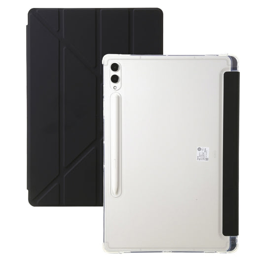 For Samsung Galaxy Tab S9 FE+ Clear Acrylic Deformation Leather Tablet Case(Black) - Galaxy Tab S9 FE+ by PMC Jewellery | Online Shopping South Africa | PMC Jewellery | Buy Now Pay Later Mobicred