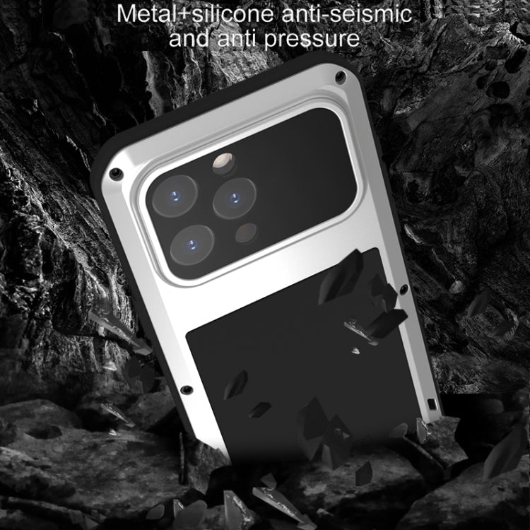 For iPhone 15 Pro Max LOVE MEI Metal Shockproof Life Waterproof Dustproof Phone Case(Black) - iPhone 15 Pro Max Cases by LOVE MEI | Online Shopping South Africa | PMC Jewellery