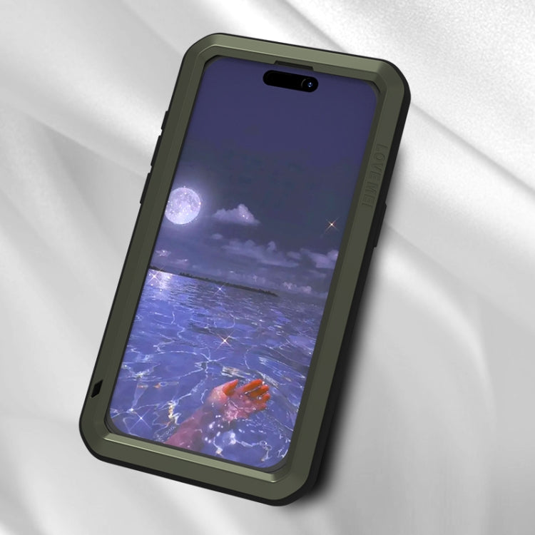 For iPhone 15 Pro Max LOVE MEI Metal Shockproof Life Waterproof Dustproof Phone Case(Red) - iPhone 15 Pro Max Cases by LOVE MEI | Online Shopping South Africa | PMC Jewellery