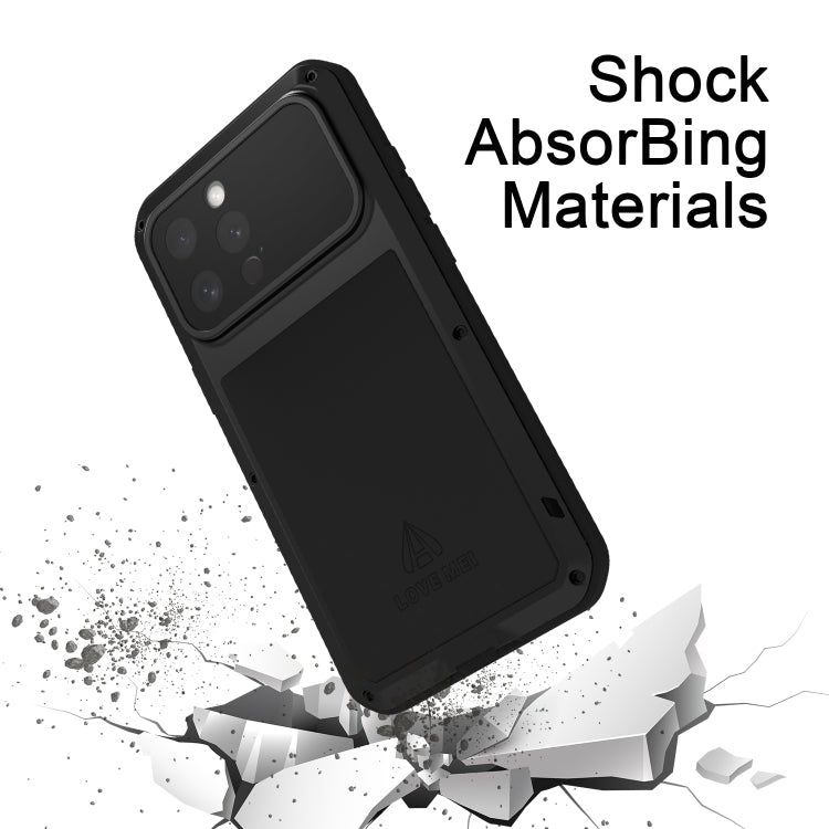 For iPhone 16 Pro LOVE MEI Metal Shockproof Life Waterproof Dustproof Phone Case(Silver) - iPhone 16 Pro Cases by LOVE MEI | Online Shopping South Africa | PMC Jewellery | Buy Now Pay Later Mobicred