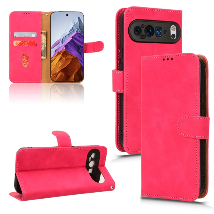 For Google Pixel 9 Pro Skin Feel Magnetic Flip Leather Phone Case(Rose Red) - Google Cases by PMC Jewellery | Online Shopping South Africa | PMC Jewellery | Buy Now Pay Later Mobicred