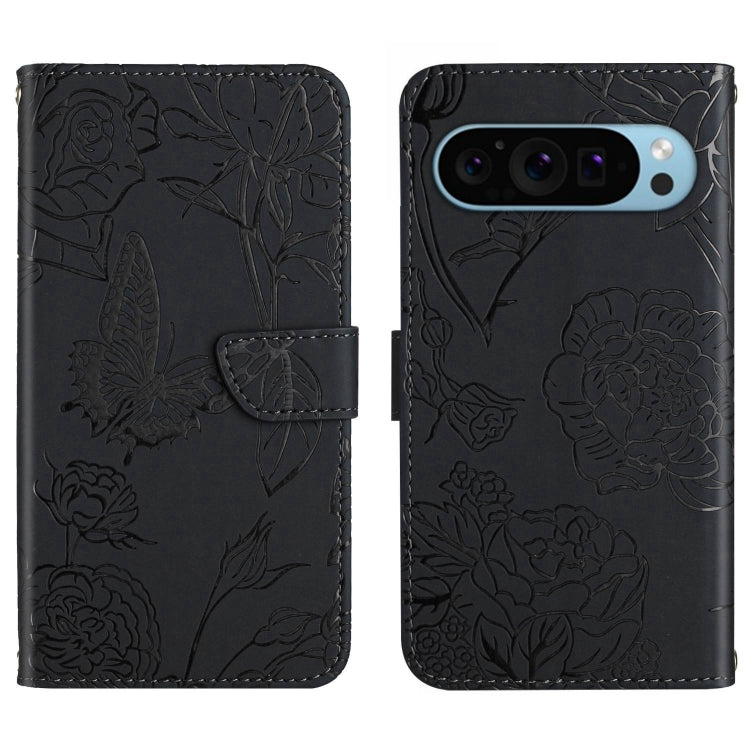 For Google Pixel 9 Skin Feel Butterfly Embossed Flip Leather Phone Case(Black) - Google Cases by PMC Jewellery | Online Shopping South Africa | PMC Jewellery | Buy Now Pay Later Mobicred