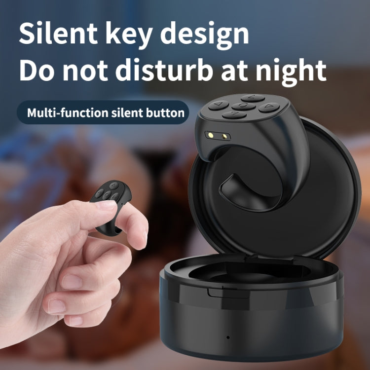 JX-05S 5-button Bluetooth Remote Control Cellphone Smart Ring Remote Control with Charging Case(Black) - Phone Remote Control by PMC Jewellery | Online Shopping South Africa | PMC Jewellery | Buy Now Pay Later Mobicred