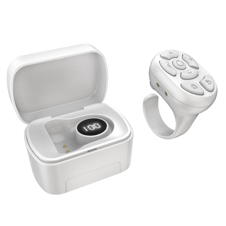 S20 Portable Smart Wireless Bluetooth Ring Remote Control with Charging Case(White) - Phone Remote Control by PMC Jewellery | Online Shopping South Africa | PMC Jewellery | Buy Now Pay Later Mobicred