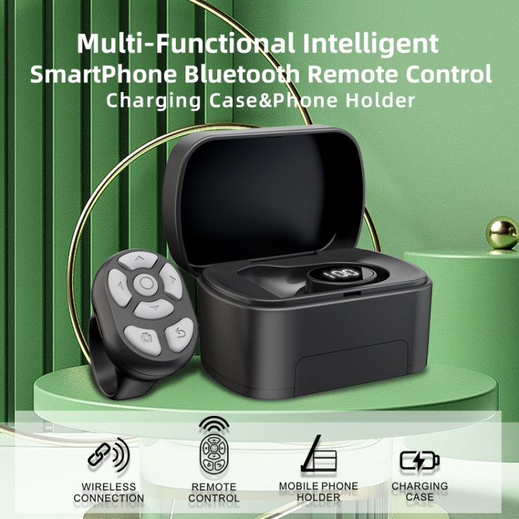 S20 Portable Smart Wireless Bluetooth Ring Remote Control with Charging Case(Black) - Phone Remote Control by PMC Jewellery | Online Shopping South Africa | PMC Jewellery | Buy Now Pay Later Mobicred