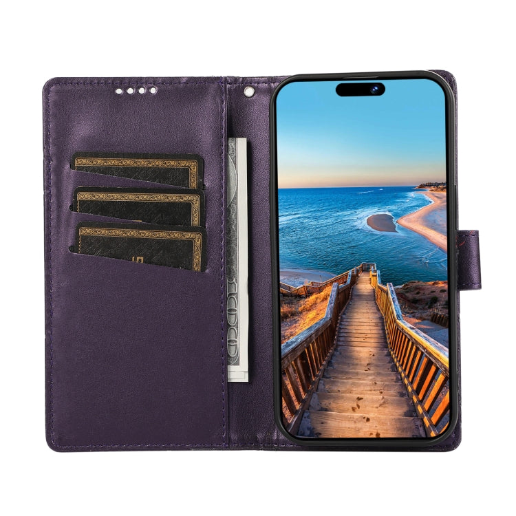 For Xiaomi 13 Pro PU Genuine Leather Texture Embossed Line Phone Case(Purple) - 13 Pro Cases by PMC Jewellery | Online Shopping South Africa | PMC Jewellery | Buy Now Pay Later Mobicred