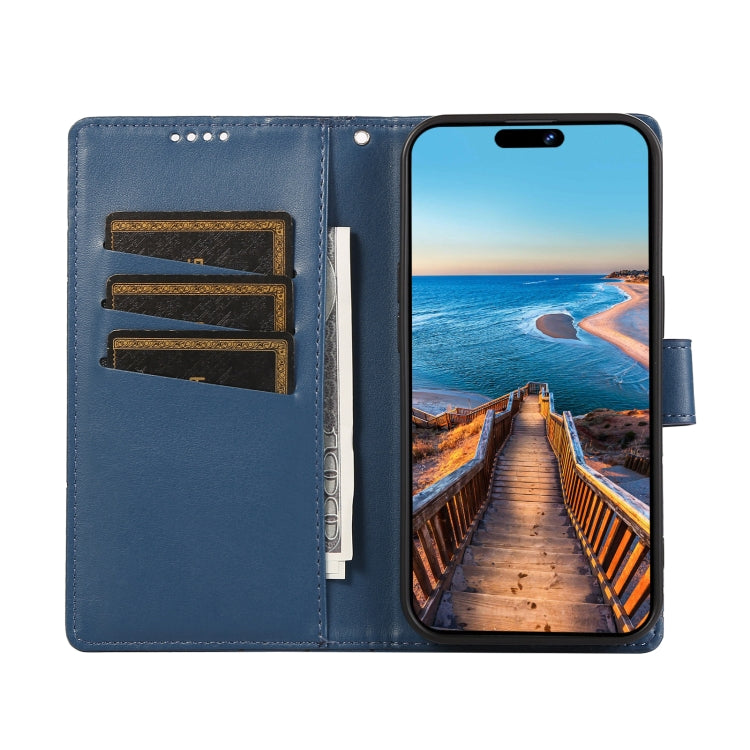 For Xiaomi Redmi Note 13 Pro+ PU Genuine Leather Texture Embossed Line Phone Case(Blue) - Note 13 Pro+ Cases by PMC Jewellery | Online Shopping South Africa | PMC Jewellery | Buy Now Pay Later Mobicred