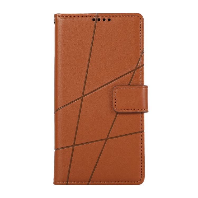 For Xiaomi Redmi Note 13 4G PU Genuine Leather Texture Embossed Line Phone Case(Brown) - Note 13 Cases by PMC Jewellery | Online Shopping South Africa | PMC Jewellery | Buy Now Pay Later Mobicred