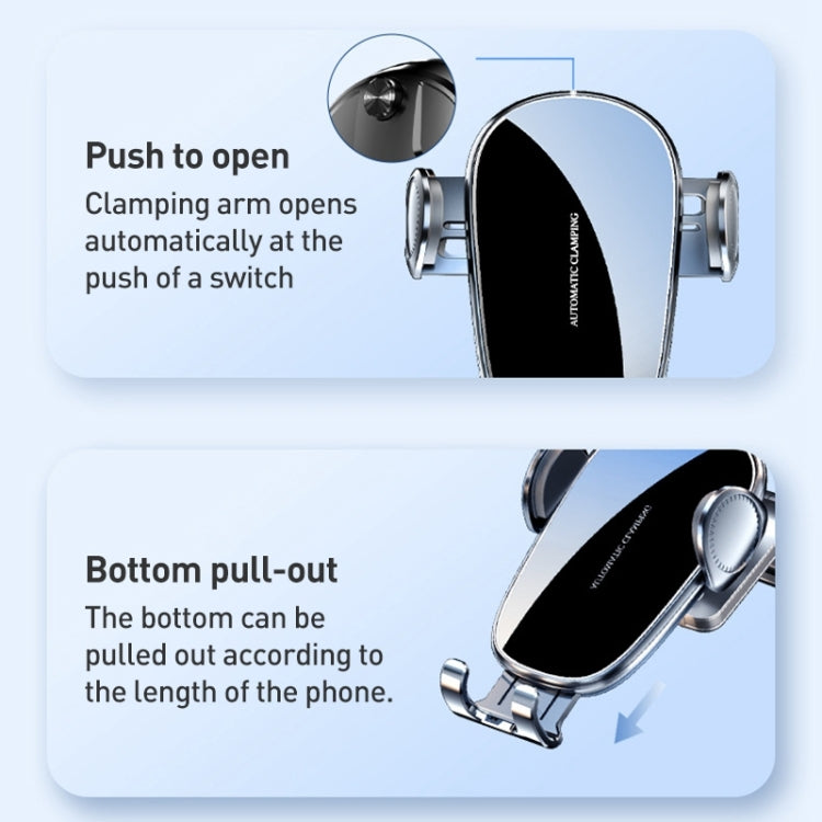 D6 Mechanical Locking Wireless Fast Charging Air Outlet Car Holder, Style:Standard - Wireless Charger Holders by PMC Jewellery | Online Shopping South Africa | PMC Jewellery | Buy Now Pay Later Mobicred