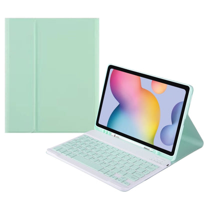 For Samsung Galaxy Tab A9 Square Cap Bluetooth Keyboard Leather Case with Pen Slot(Green) - Samsung Keyboard by PMC Jewellery | Online Shopping South Africa | PMC Jewellery