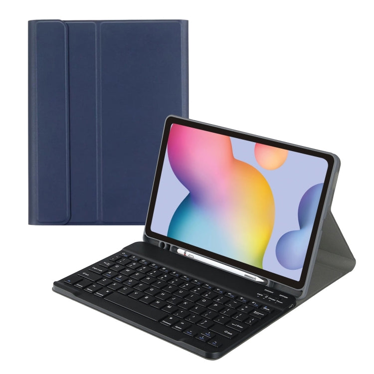 For Samsung Galaxy Tab A9+ Square Cap Bluetooth Keyboard Leather Case with Pen Slot(Dark Blue) - Samsung Keyboard by PMC Jewellery | Online Shopping South Africa | PMC Jewellery