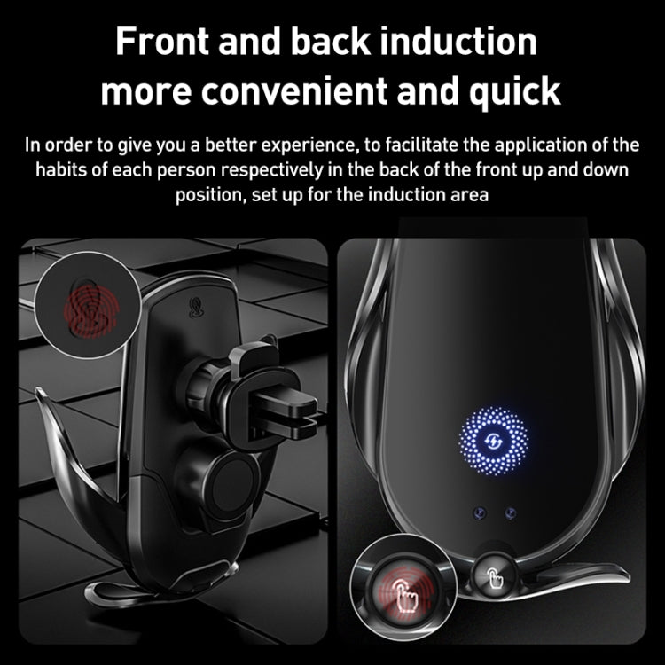 M2 Infrared lnduction Wireless Fast Charging Air Outlet Car Holder(Black) - Wireless Charger Holders by PMC Jewellery | Online Shopping South Africa | PMC Jewellery | Buy Now Pay Later Mobicred