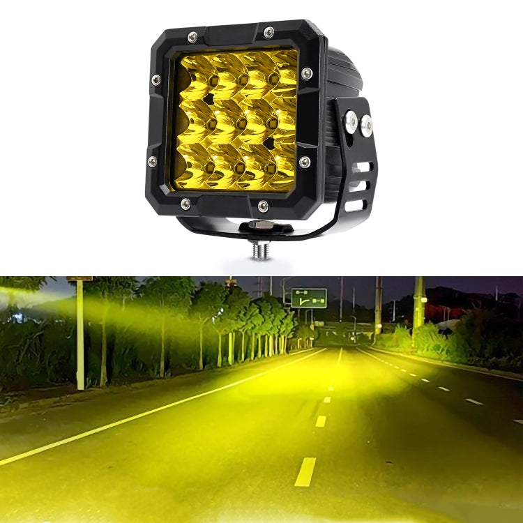 E15 35W / 4000LM / 6000K / DC 9-30V Car 5 inch Square Work Light(Yellow Light) - Work Lights by PMC Jewellery | Online Shopping South Africa | PMC Jewellery