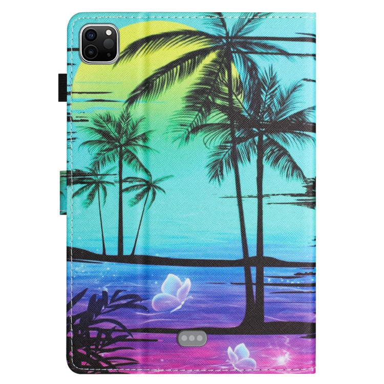 For iPad Pro 11 2024 Colored Drawing Stitching Leather Tablet Smart Case(Coconut Tree) - iPad Pro 11 2024 Cases by PMC Jewellery | Online Shopping South Africa | PMC Jewellery | Buy Now Pay Later Mobicred