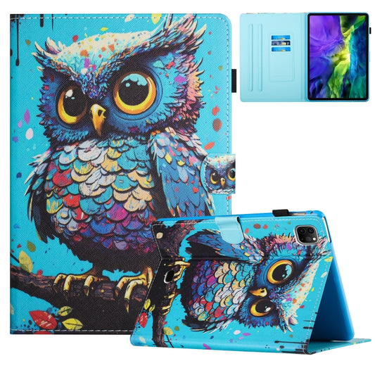 For iPad Pro 11 2024 Colored Drawing Stitching Leather Tablet Smart Case(Owl) - iPad Pro 11 2024 Cases by PMC Jewellery | Online Shopping South Africa | PMC Jewellery | Buy Now Pay Later Mobicred