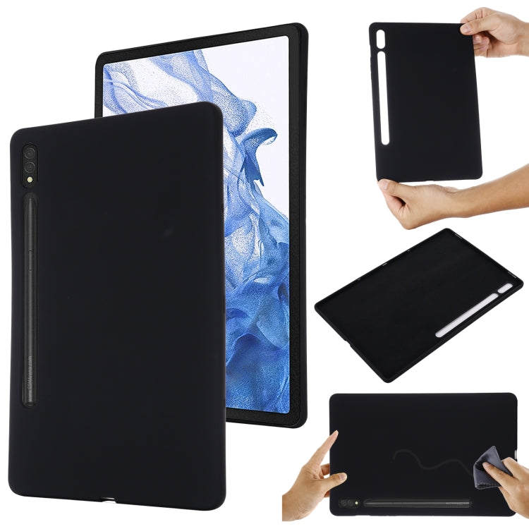 For Samsung Galaxy Tab S9 Ultra / S10 Ultra Pure Color Liquid Silicone Shockproof Tablet Case(Black) - Galaxy Tab S9 Ultra Cases by PMC Jewellery | Online Shopping South Africa | PMC Jewellery | Buy Now Pay Later Mobicred