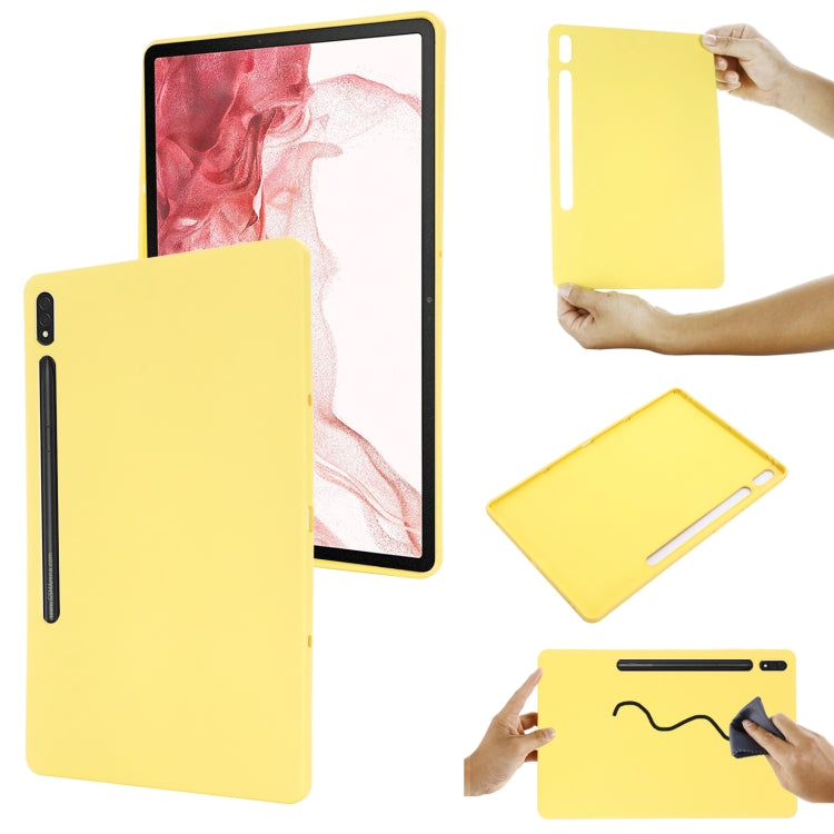 For Samsung Galaxy Tab S9 FE+ / S10+ Pure Color Liquid Silicone Shockproof Tablet Case(Yellow) - Galaxy Tab S9 FE+ by PMC Jewellery | Online Shopping South Africa | PMC Jewellery | Buy Now Pay Later Mobicred