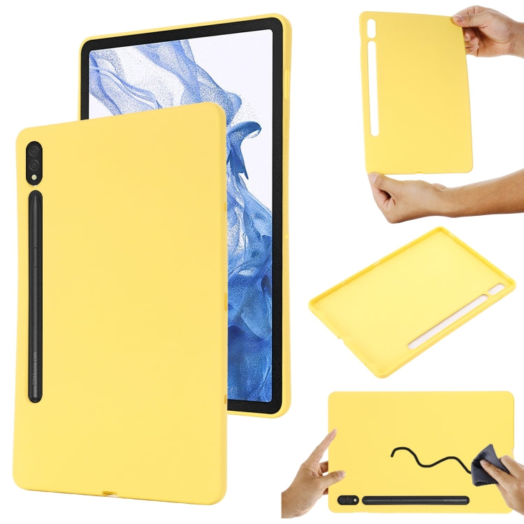 For Samsung Galaxy Tab S9 Pure Color Liquid Silicone Shockproof Tablet Case(Yellow) - Galaxy Tab S9 Cases by PMC Jewellery | Online Shopping South Africa | PMC Jewellery | Buy Now Pay Later Mobicred