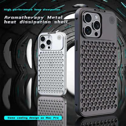 For iPhone 13 Pro Max R-JUST RJ58 Aromatherapy Metal Cooling Phone Case(Silver) - iPhone 13 Pro Max Cases by R-JUST | Online Shopping South Africa | PMC Jewellery