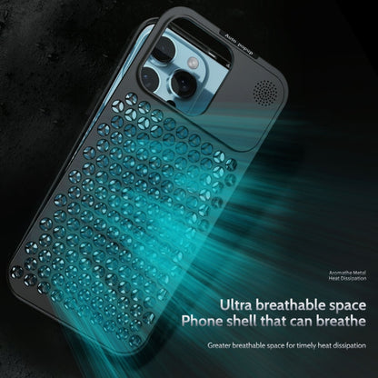 For iPhone 14 R-JUST RJ58 Aromatherapy Metal Cooling Phone Case(Silver) - iPhone 14 Cases by R-JUST | Online Shopping South Africa | PMC Jewellery