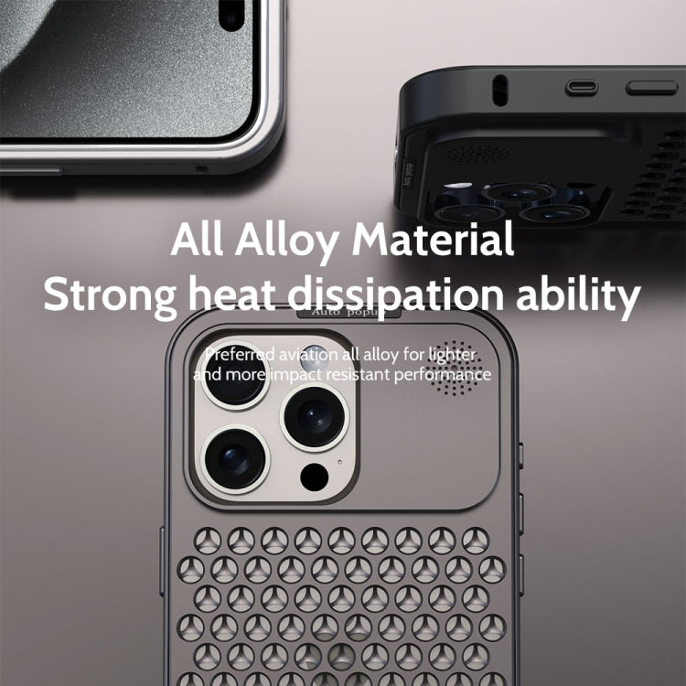 For iPhone 14 Pro R-JUST RJ58 Aromatherapy Metal Cooling Phone Case(Black) - iPhone 14 Pro Cases by R-JUST | Online Shopping South Africa | PMC Jewellery