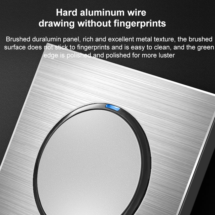 86mm Gray Aluminum Wire Drawing LED Switch Panel, Style:TV-Computer Socket - Switch by PMC Jewellery | Online Shopping South Africa | PMC Jewellery | Buy Now Pay Later Mobicred