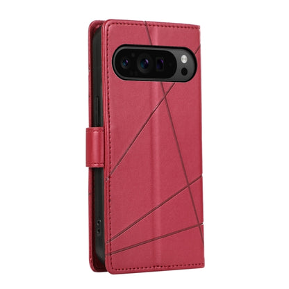 For Google Pixel 9 Pro PU Genuine Leather Texture Embossed Line Phone Case(Red) - Google Cases by PMC Jewellery | Online Shopping South Africa | PMC Jewellery | Buy Now Pay Later Mobicred